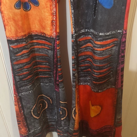 Colorful Patchwork Boot Cut Pants - Picture 2 of 3